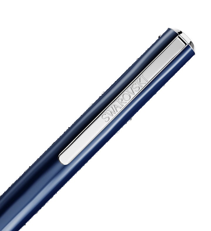 Crystal Shimmer Glide Ballpoint Pen, Blue, Blue Lacquered, Chrome Plated