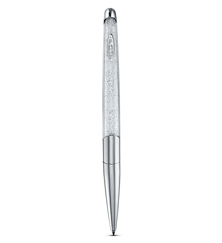 Crystalline Nova Ballpoint Pen, Silver Tone, Chrome Plated
