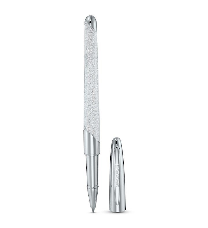 Crystalline Nova Rollerball Pen, Silver Tone, Chrome Plated