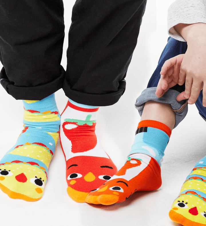 Taco & Hot Sauce Mismatchy Set  2 Pairs!    Adult Large + Adult Large