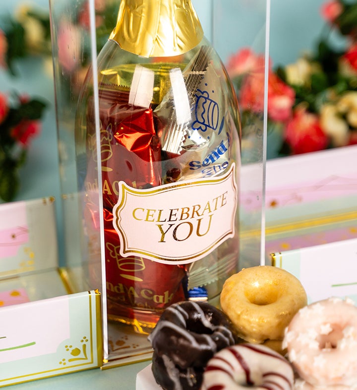 Floral Birthday Bubble Box With Donuts