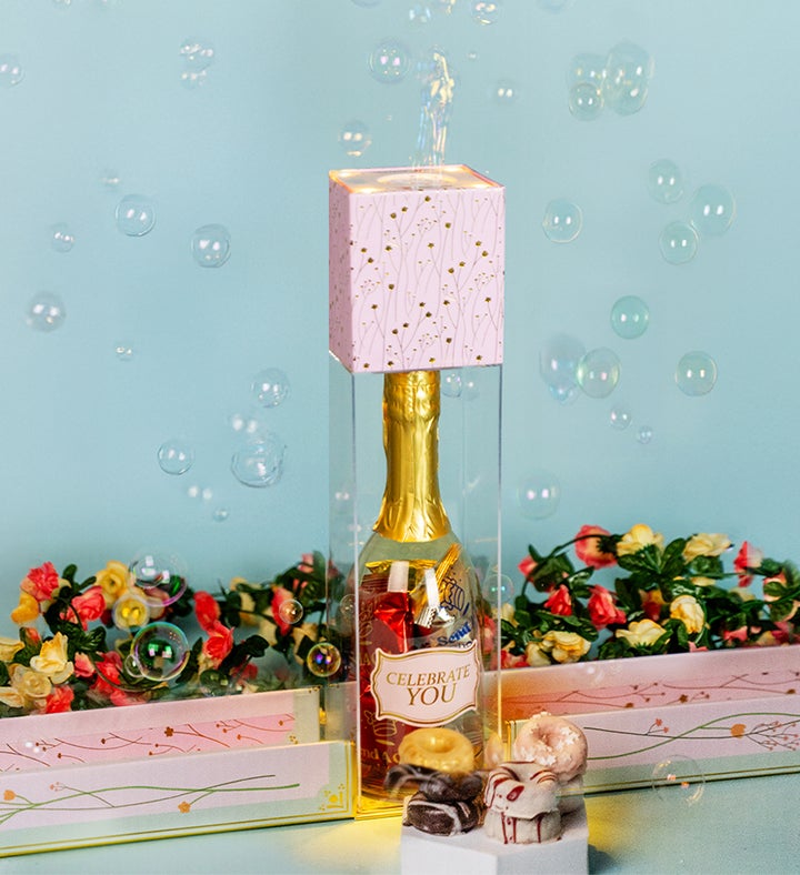 Floral Birthday Bubble Box With Donuts