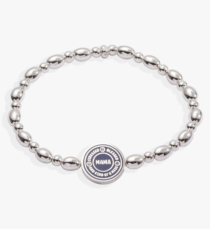 “mama — Stressed, Blessed And Kind Of A Mess” Stretch Bracelet