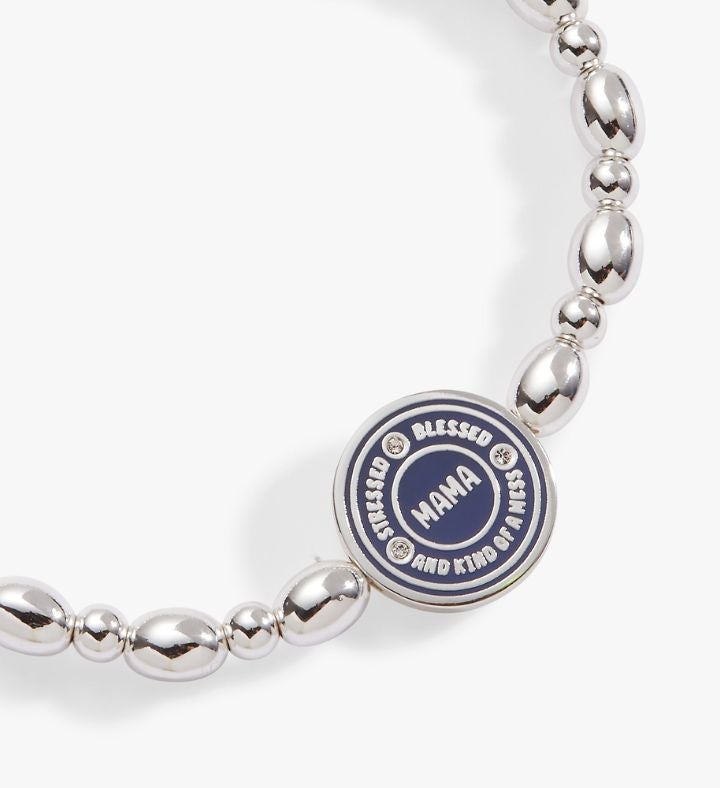 “mama — Stressed, Blessed And Kind Of A Mess” Stretch Bracelet