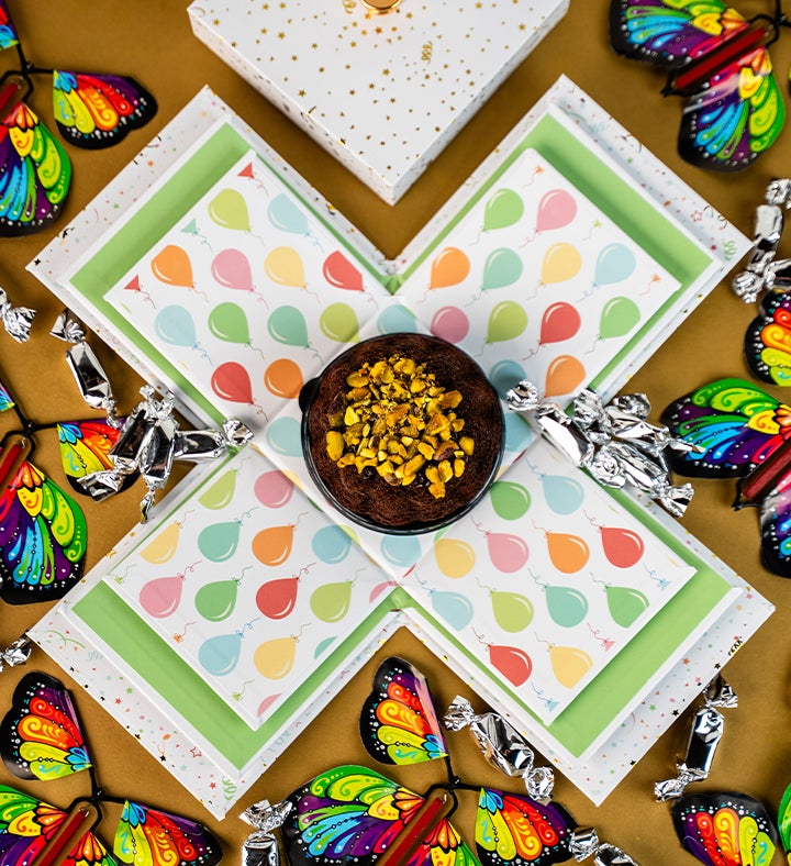 Dubai Cake Explosion Gift Bundle | Marketplace | 1800Flowers