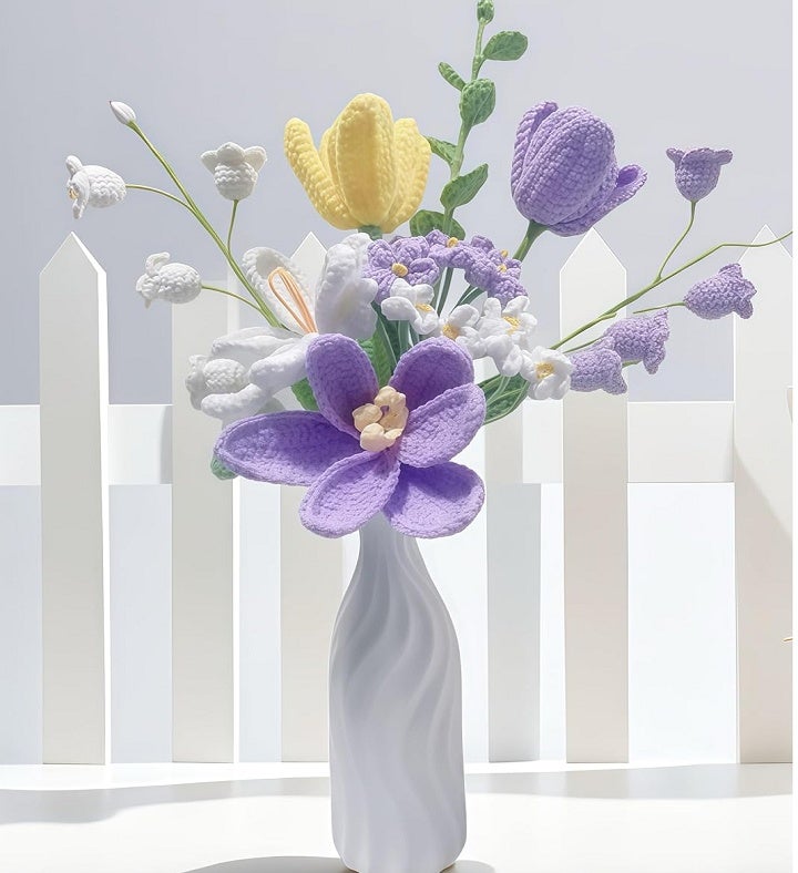 Lavender Crochet Flowers Bouquet Handmade