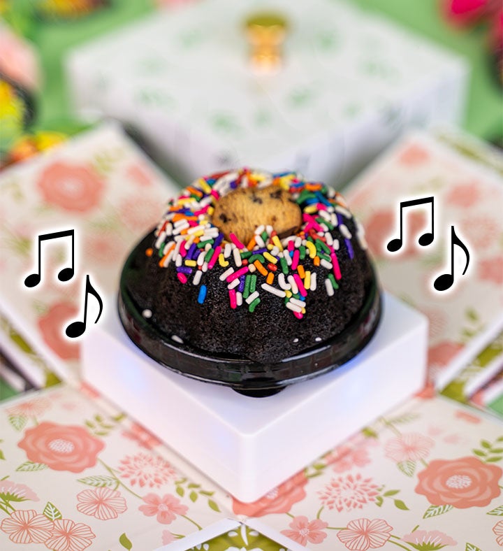 Blossom Box Gift With Butterfly Surprise and Cake