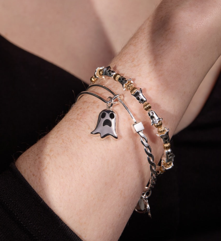 Ghost 'only Here For The Boos' Textured Bangle