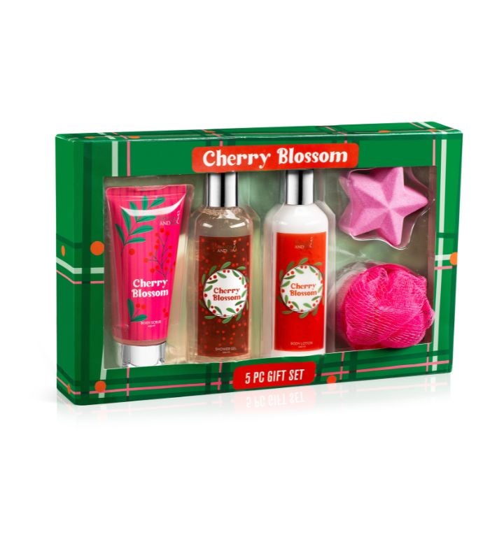 Cherry Blossom 5 Piece Bath and Body Collection Gift Box Set