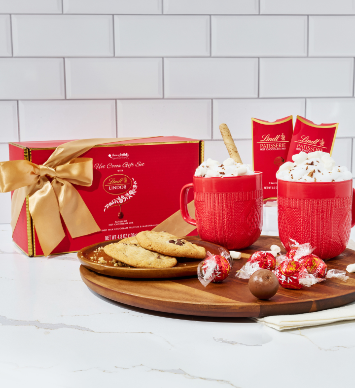 Hot Cocoa Gift Set, Includes Lindt Chocolate And Hot Chocolate Mix