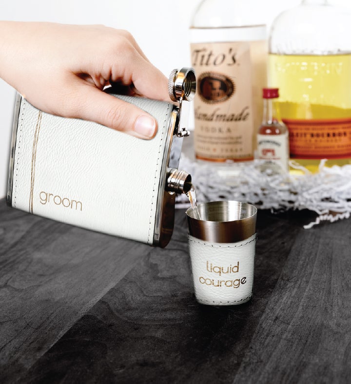 Groom Flask & Shot Glasses Set