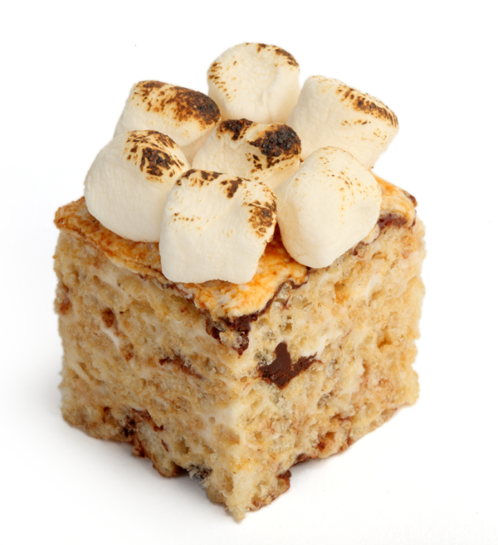 Six Pack Of Assorted Handmade Rice Krispie Treats With Three Custom Logos