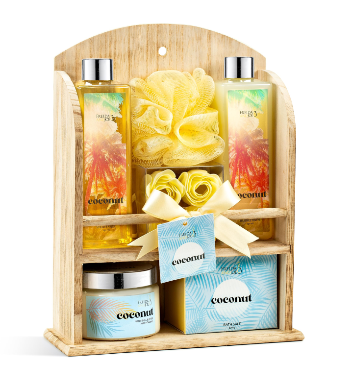 Coconut Spa Curio Gift Basket For Mom