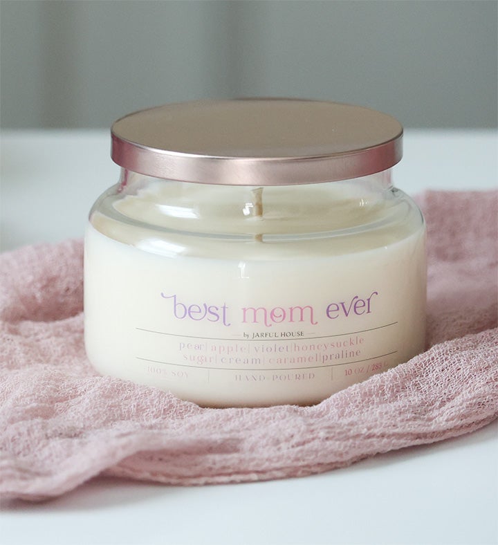 Best Mom Ever Soy Candle – Sweet Creamy Floral Scent 10 Oz
