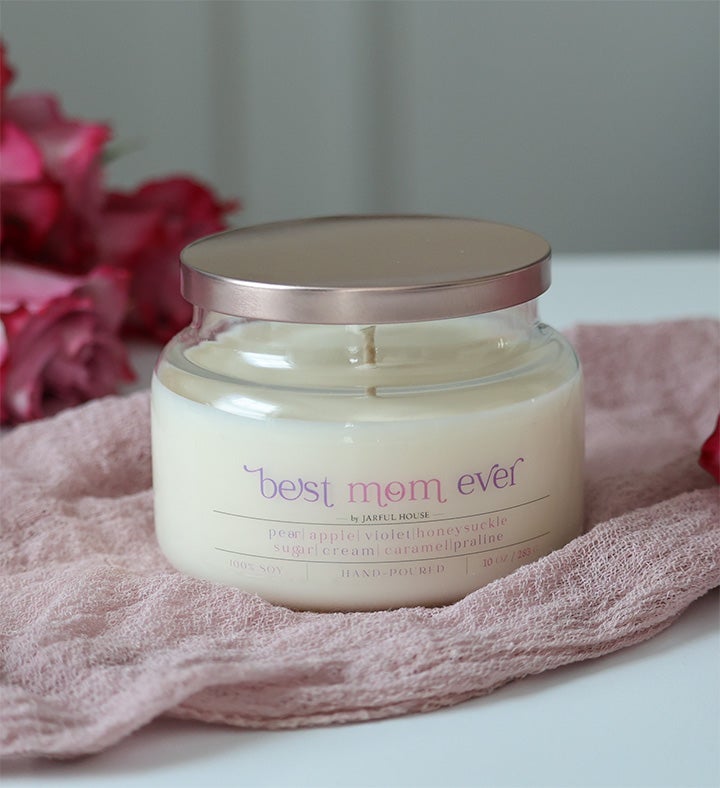Best Mom Ever Soy Candle – Sweet Creamy Floral Scent 10 Oz