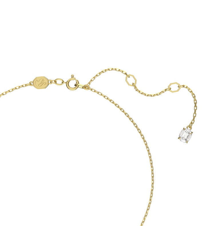 Stilla Pendant, Round Cut, White, Rhodium Plated