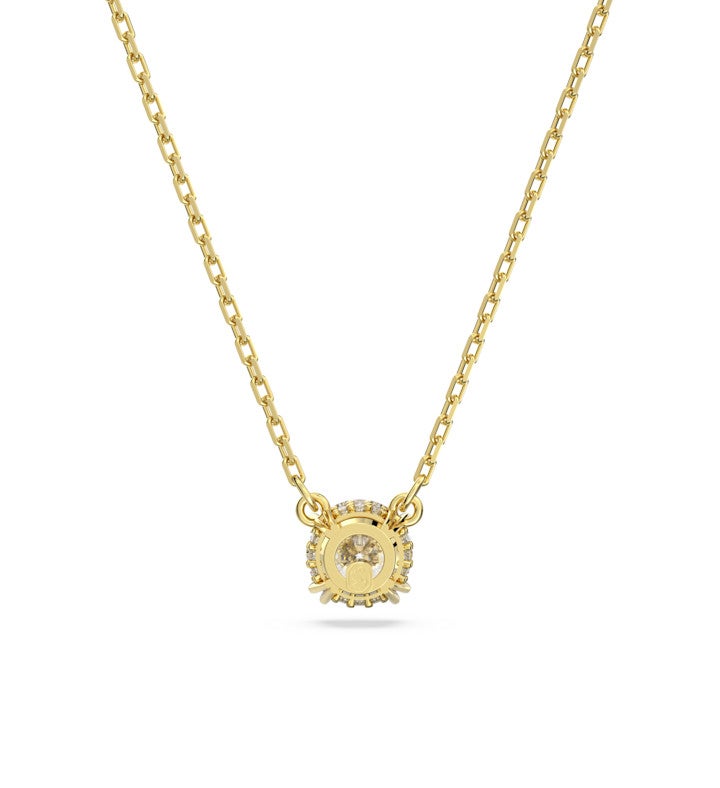 Stilla Pendant, Round Cut, White, Rhodium Plated