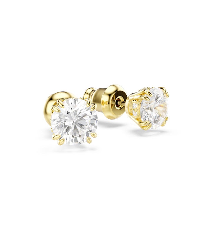 Stilla Stud Earrings Round Cut White Rhodium Plated