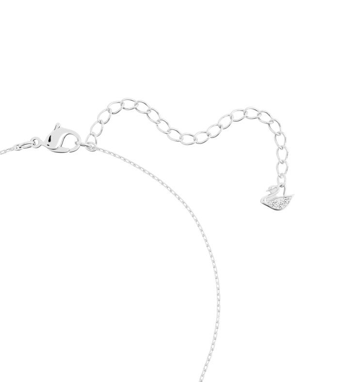 Stilla Pave Pendant Round Cut Rhodium Plated
