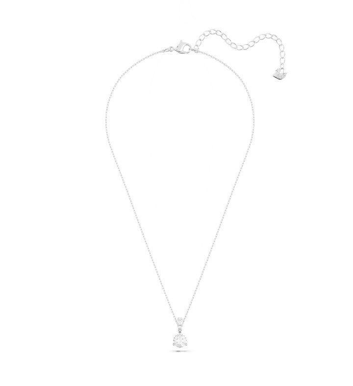 Stilla Pave Pendant Round Cut Rhodium Plated