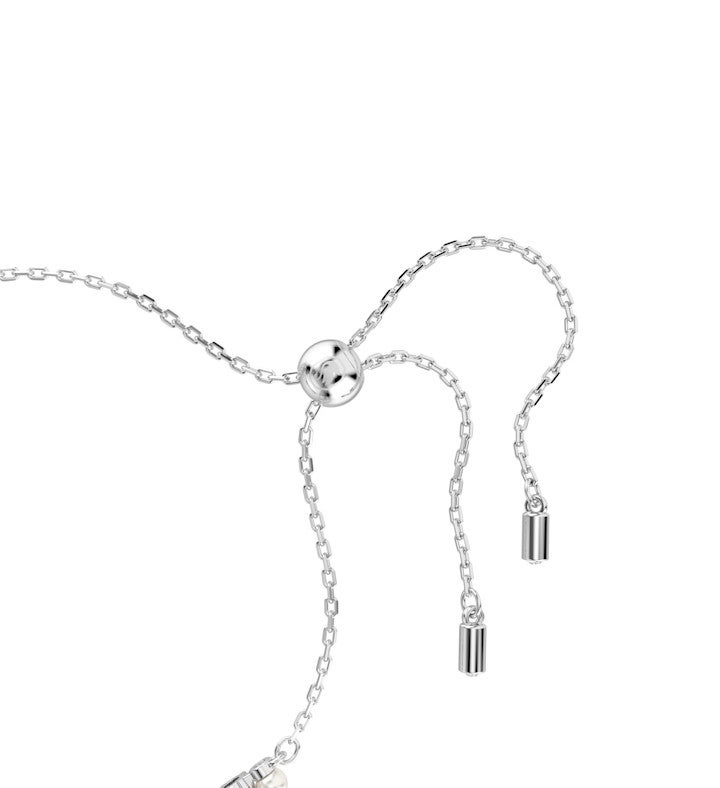 Matrix Bracelet Crystal Pearl Round Cut White Rhodium Plated