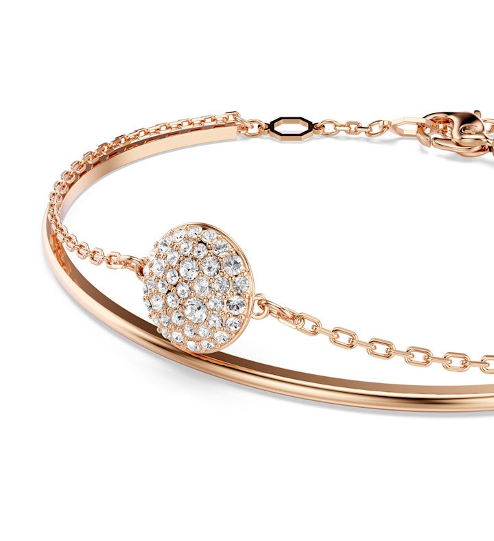 Sublima Bangle White Rose Gold-tone Plated