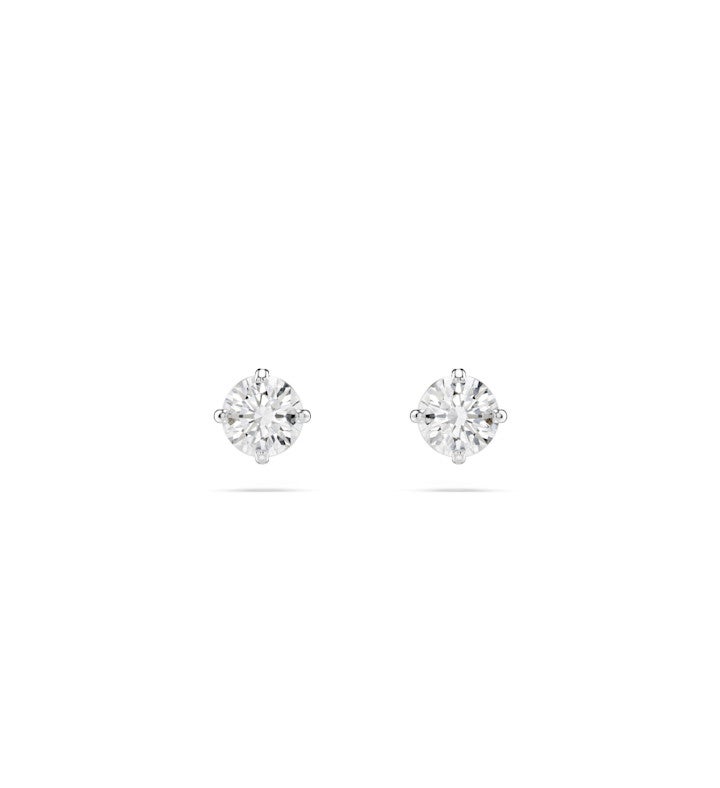 Stilla Attract Stud Earrings Round Cut Rhodium Plated