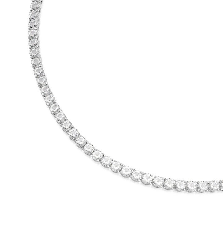 Matrix Tennis Necklace, Round Cut, White, Rhodium Plated