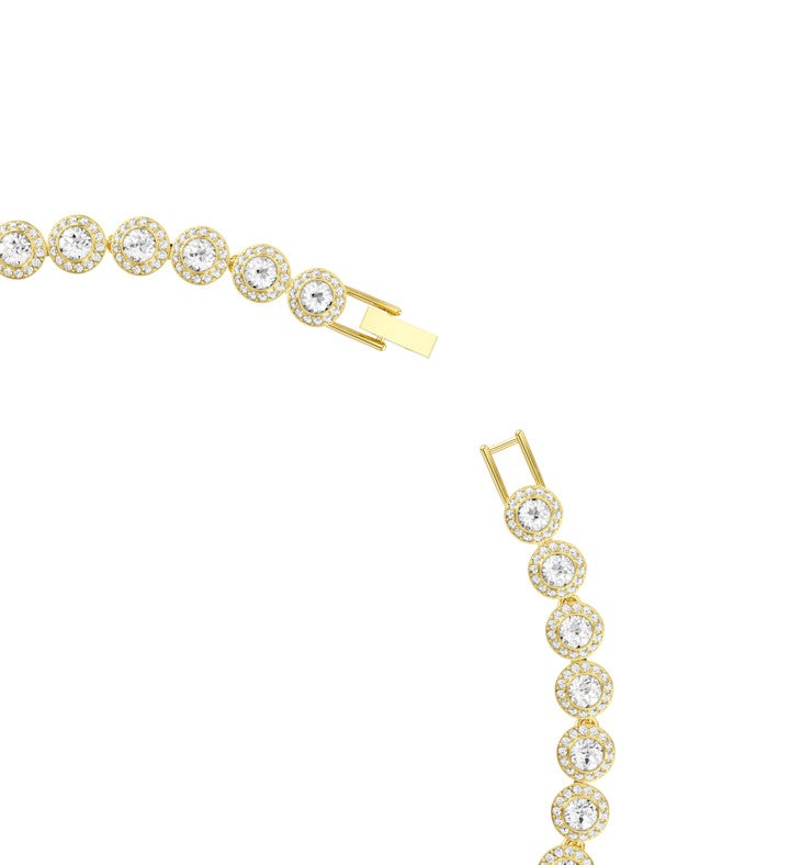 Una Angelic Necklace, Round Cut, Medium, White, Rhodium Plated