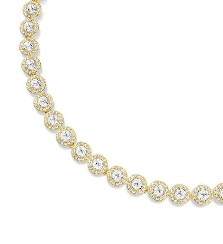 Una Angelic Necklace, Round Cut, Medium, White, Rhodium Plated