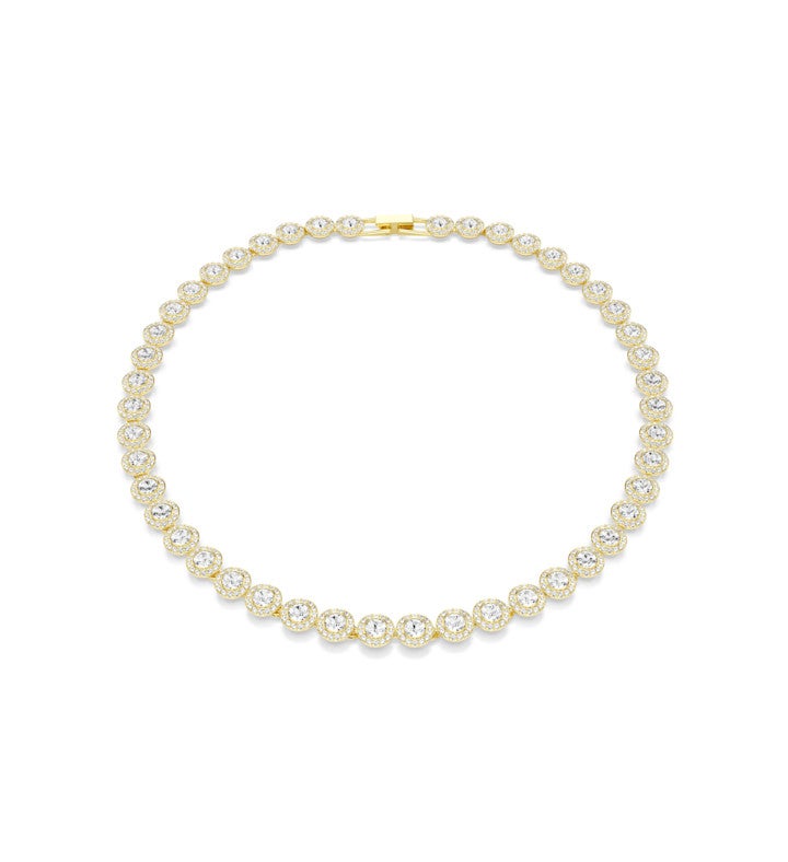 Una Angelic Necklace, Round Cut, Medium, White, Rhodium Plated