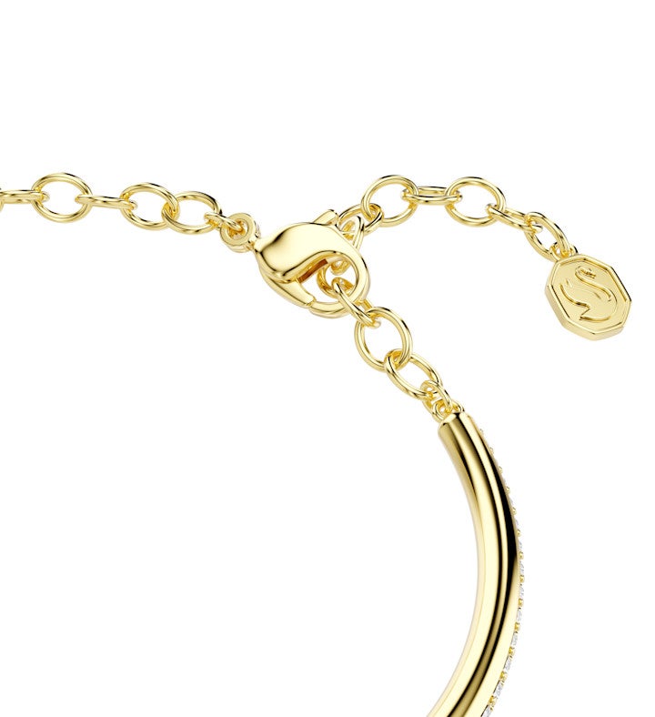 Dextera Bangle, Round Cut, White, Rhodium Plated