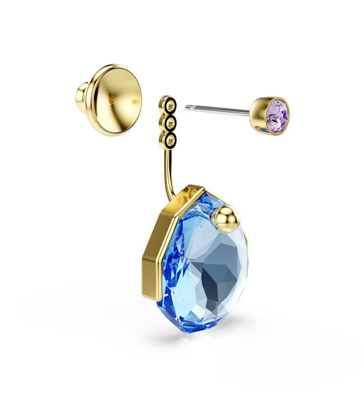 Gema Earring Jackets, Blue, 18k Gold Finish