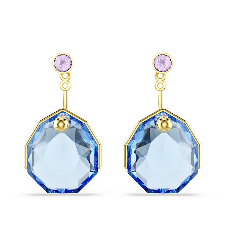 Gema Earring Jackets, Blue, 18k Gold Finish