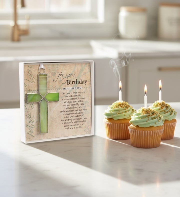 Happy Birthday Stained Glass Cross Gift