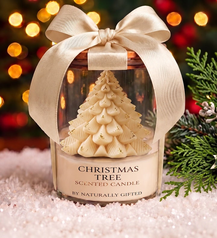 Christmas Tree Scented Candle – Festive Holiday Gift In Green