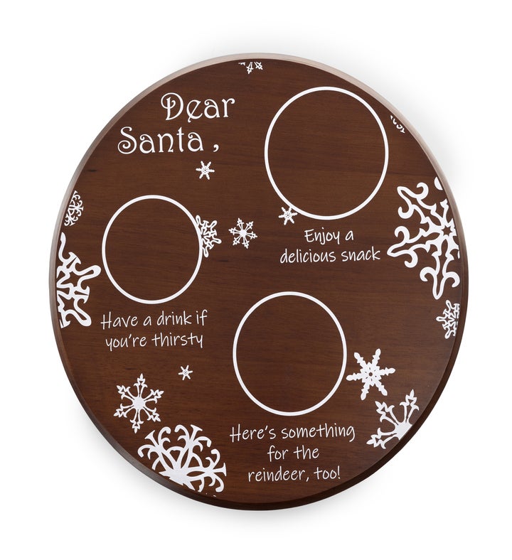 Dear Santa Milk & Cookies Stained Parawood Serving Tray