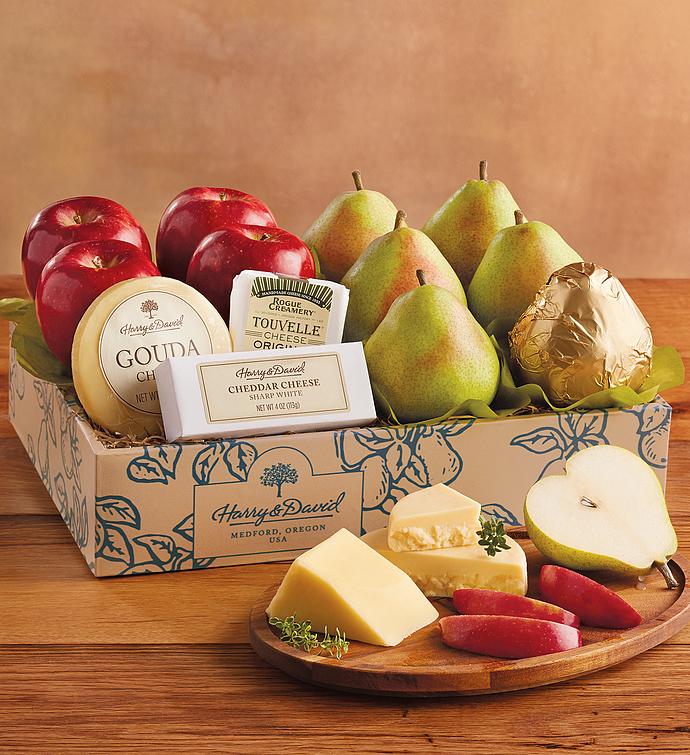 Deluxe Pears, Apples, and Cheese Gift