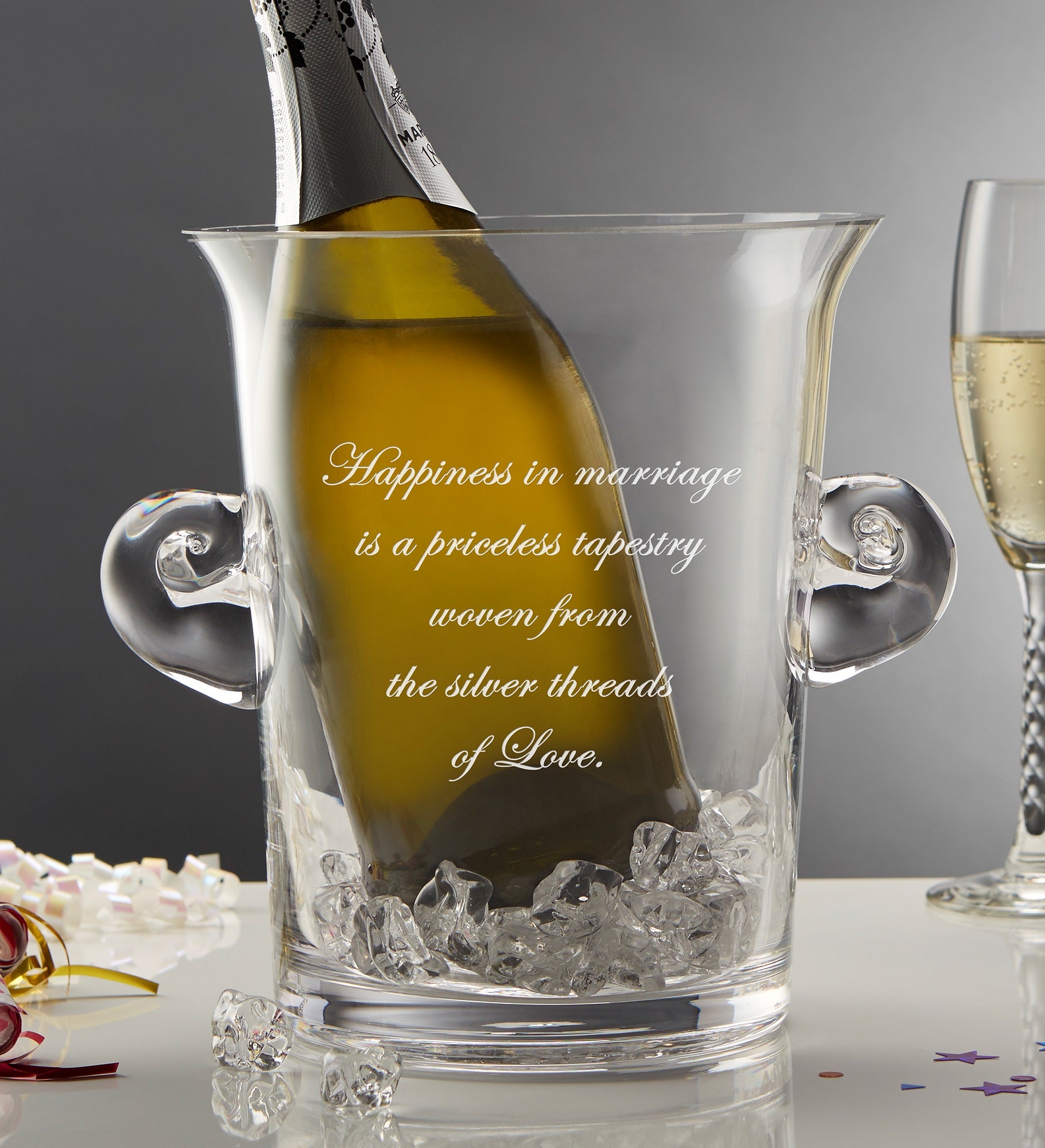 Anniversary Memento Engraved Glass Chiller & Ice Bucket
