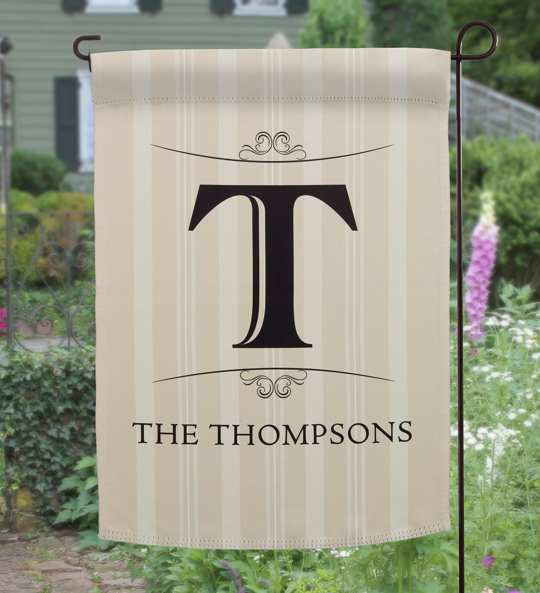 Elegant Monogram Personalized Garden Flag