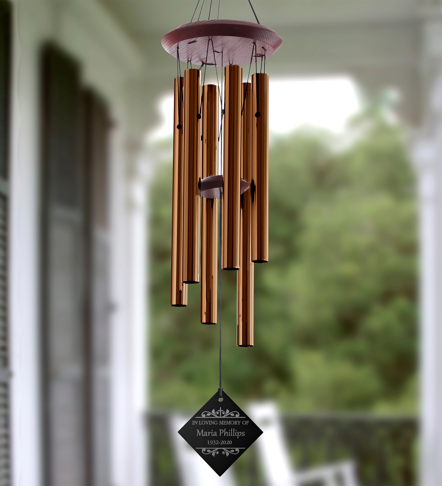 Memorial Wind Chimes COMFORT Gift Package Wind Chimes in Memory of Loved One Evergreen and Copper Listen to the Wind Memorial Garden 
