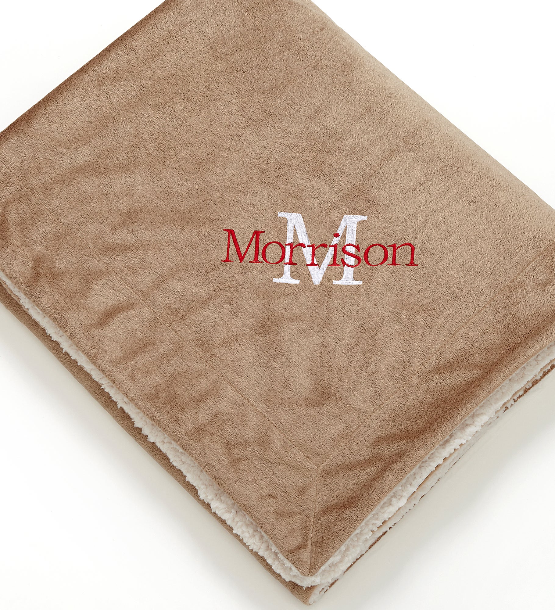Initially Yours Embroidered Sherpa Blanket