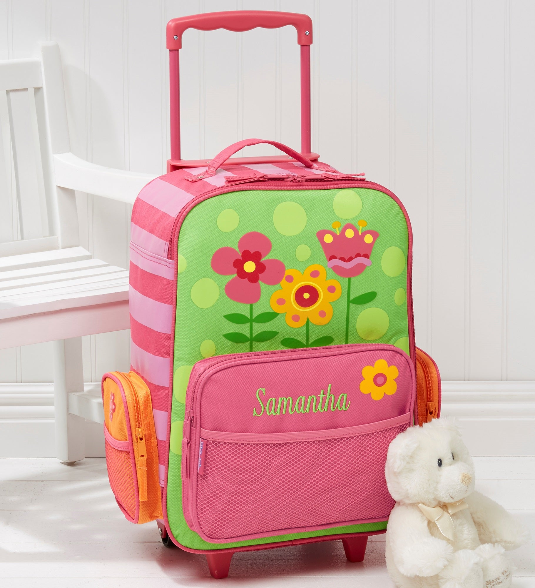 Pretty Flowers Personalized Kids Rolling Luggage by Stephen Joseph
