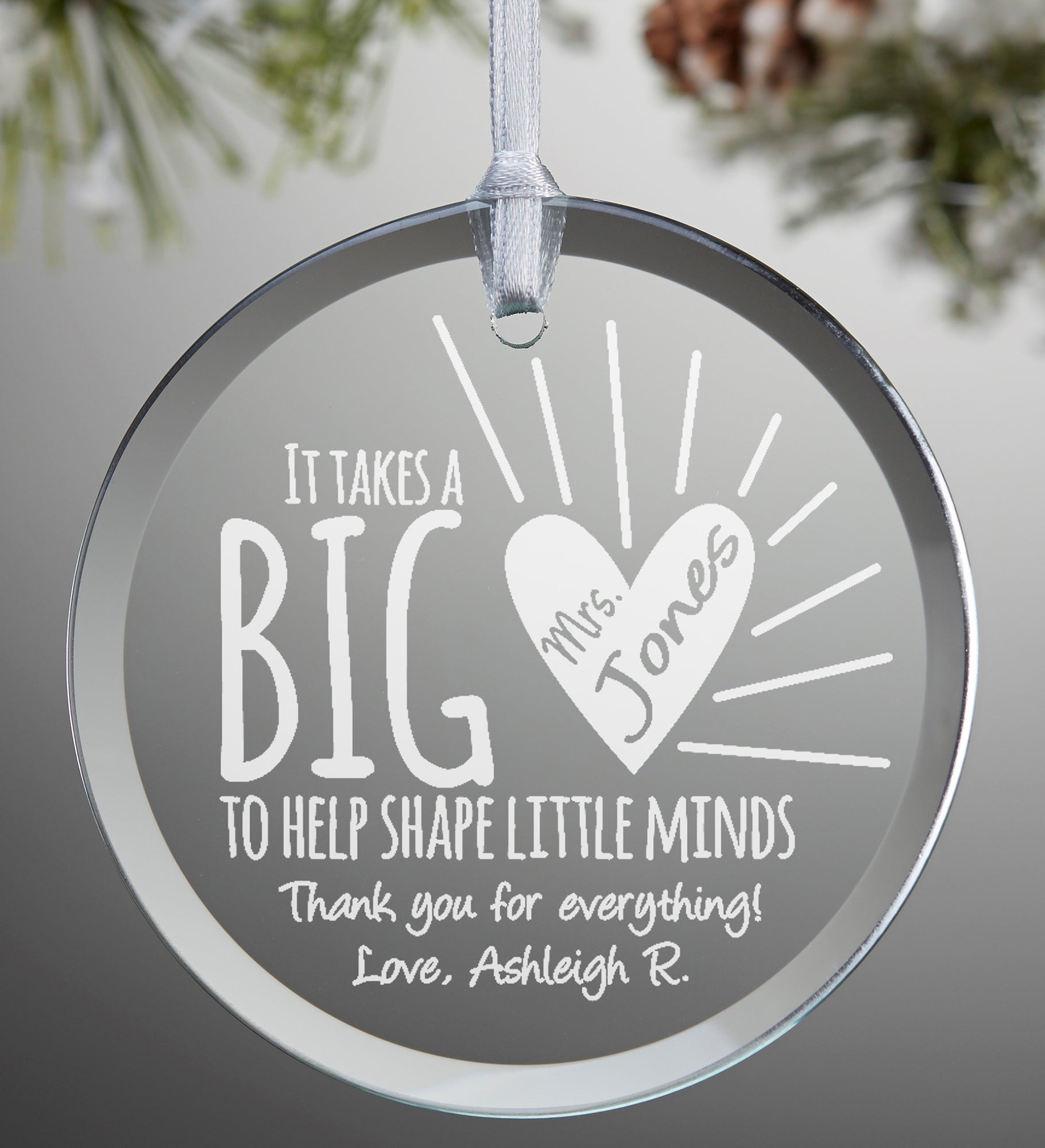 A Teacher's Heart Personalized Ornament