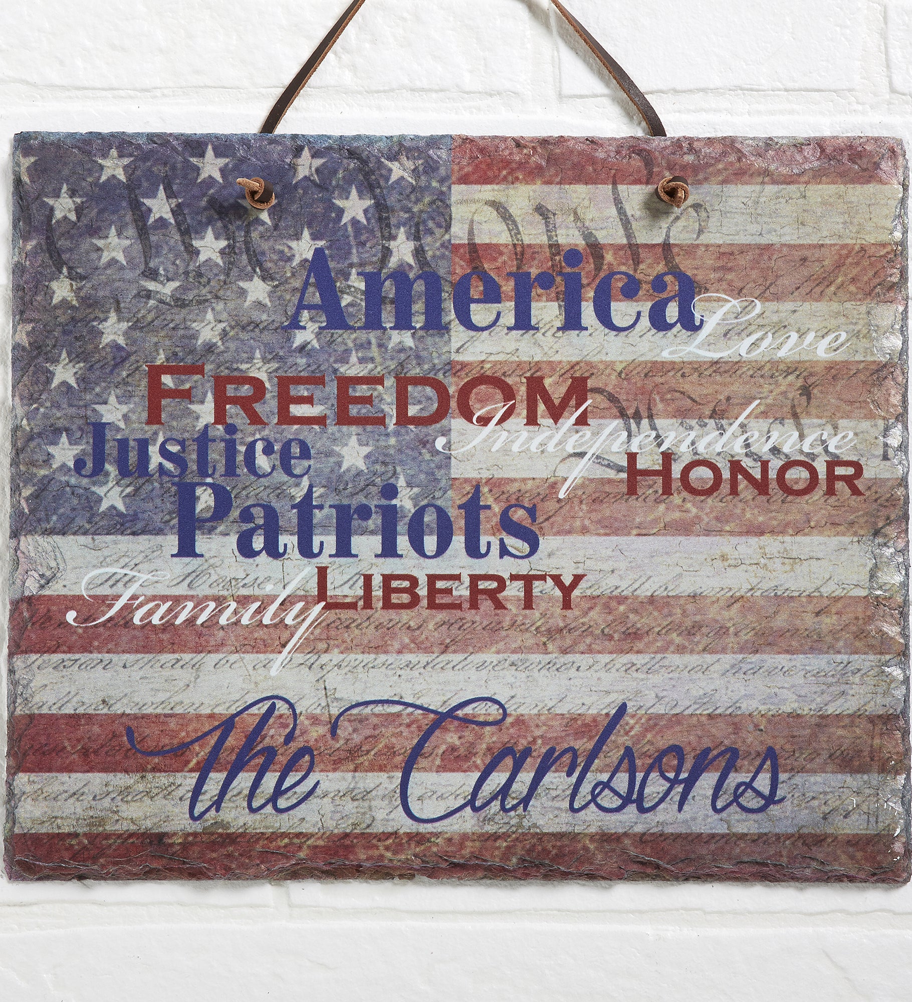 Patriotic Family Personalized Slate Plaque