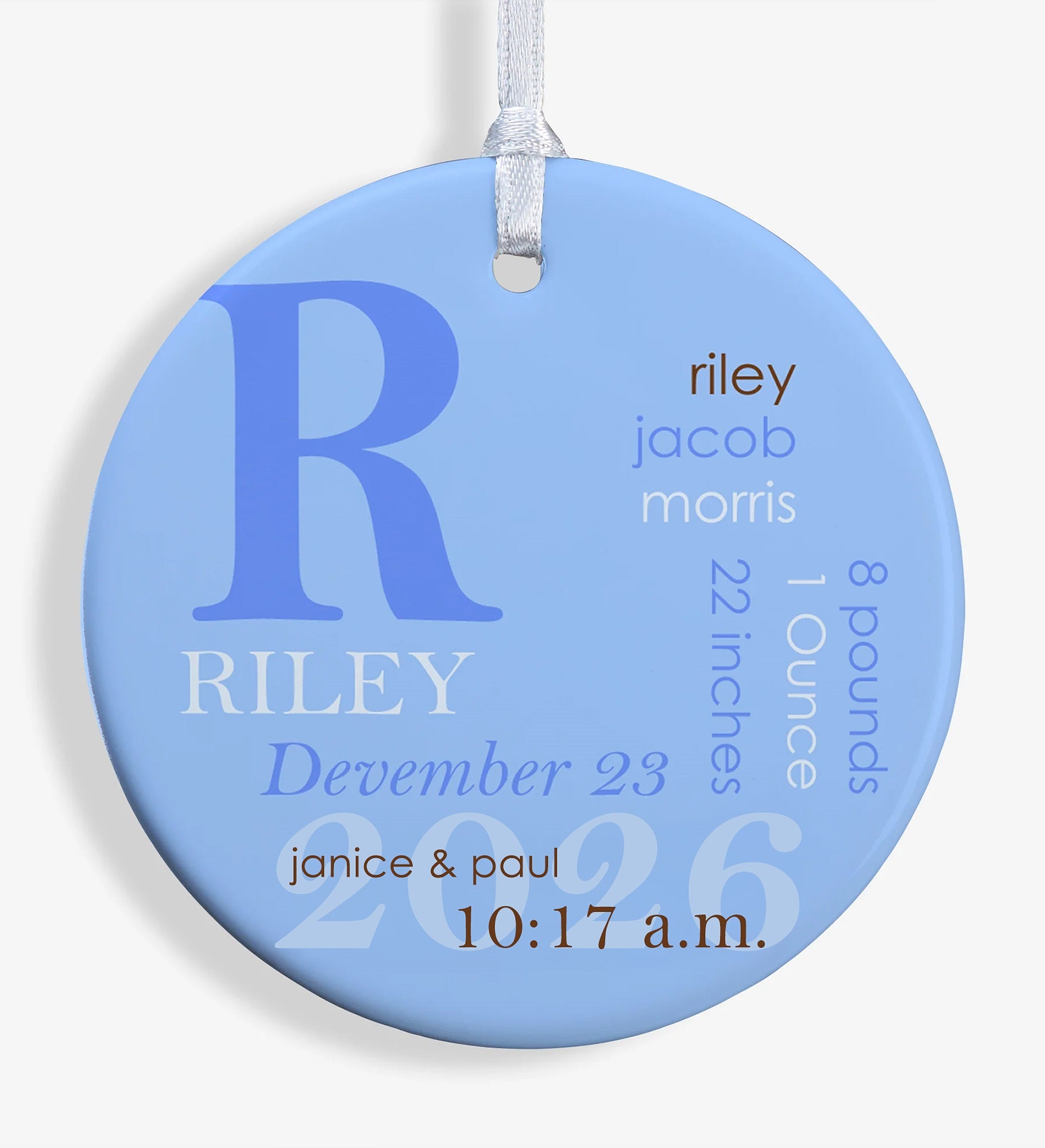 All About Baby Photo Personalized Birth Ornament