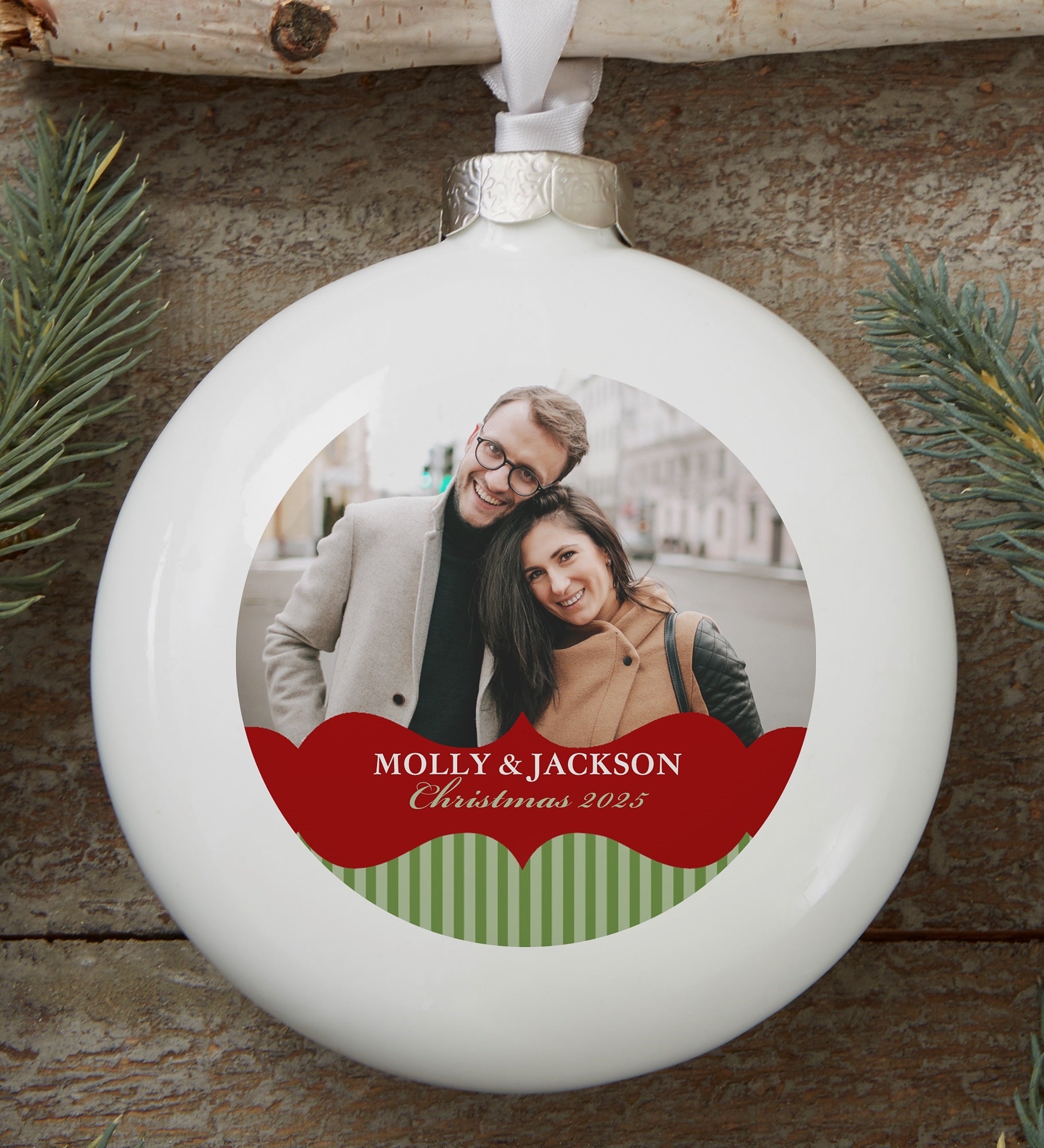 Classic Holiday Personalized Photo Ornament