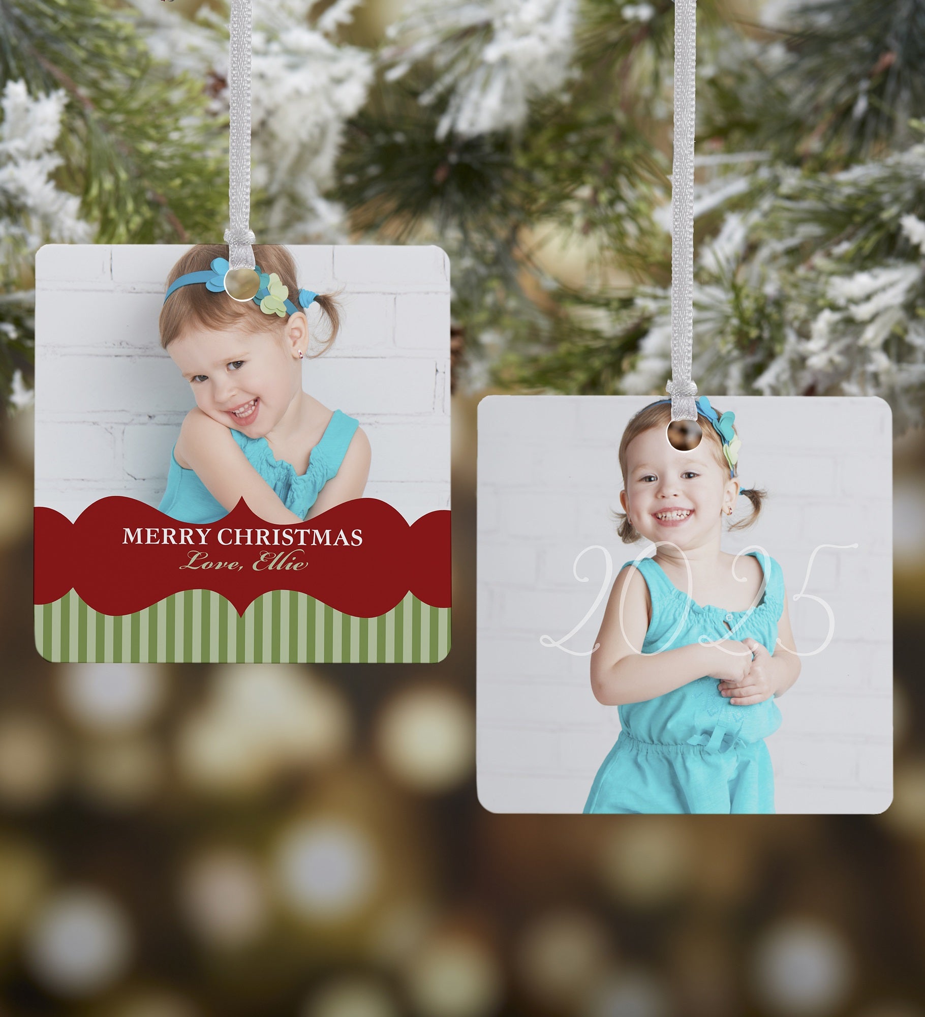 Classic Holiday Personalized Photo Ornament