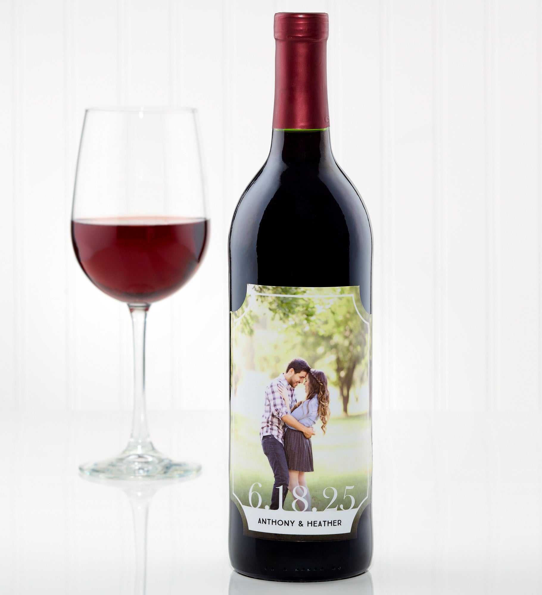 Our Wedding Personalized Photo Wine Bottle Labels
