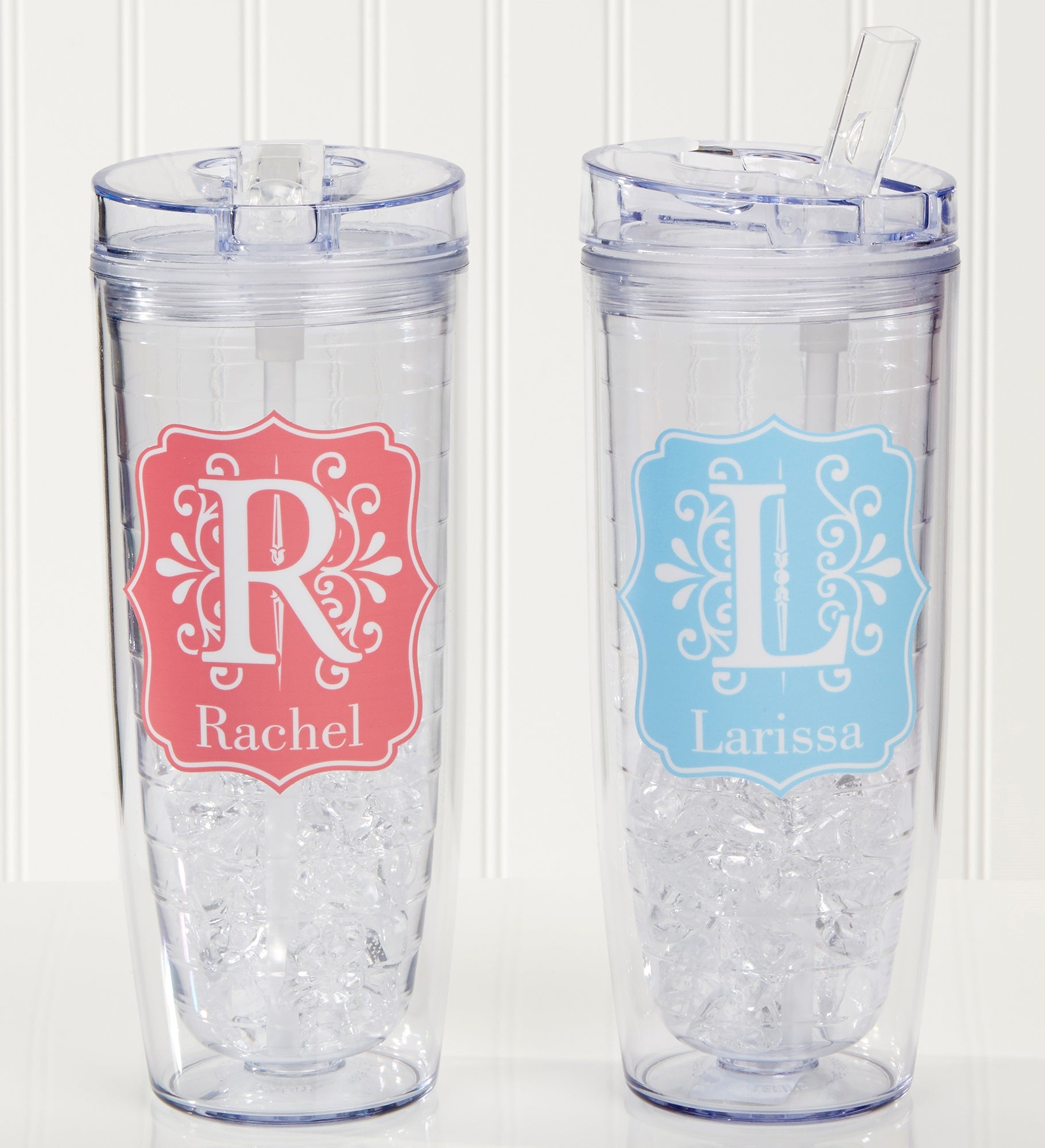 Blooming Monogram Personalized Flip 'n' Sip Tumbler 